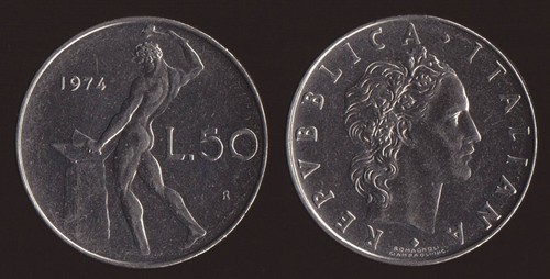 Lire 1974 vulcano italia - lire,