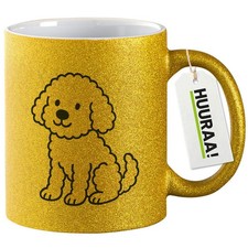 Tazza glitter Maltipoo fumetto