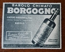 Pubblicità d'epoca Barolo Chinato Borgogno