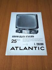 1965 ATLANTIC TELEVISORE SCHERMO ORIENTABILE 25 POLLICI VINTAGE AD PUBBLICITA