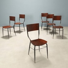 Sedie Vintage Formica Metallo Smaltato Set 6 Sedie Design Italia Anni 60