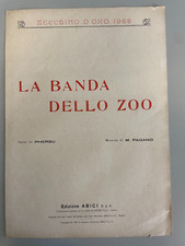 Rarissimo spartito musicale La banda dello zoo Zecchino d'Oro 1968