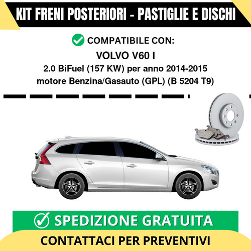 Kit freni posteriori per volvo - kit,