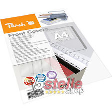 Peach 100 FOGLI LUCIDI FRONT COVERS A4 PVC TRASPARENTE COPERTINE PER RILEGATRICE