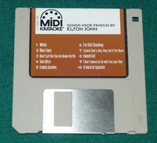 MIDI KARAOKE SONGS MADE FAMOUS BY ELTON JOHN FLOPPY DISK 1,44 MB RETROSOFTWARE