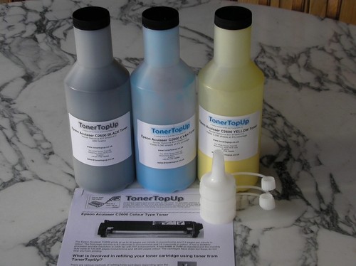 Ricarica toner nero ciano - toner, nero,