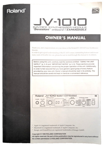 Roland 1010 modulo - roland, jv-1010