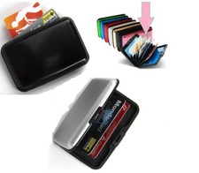 PORTA TESSERE CARTE DI CREDITO DOCUMENTI ALLUMINIO RIGIDO CREDIT CARDS
