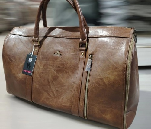 Borsone pelle color cuoio - borsone,