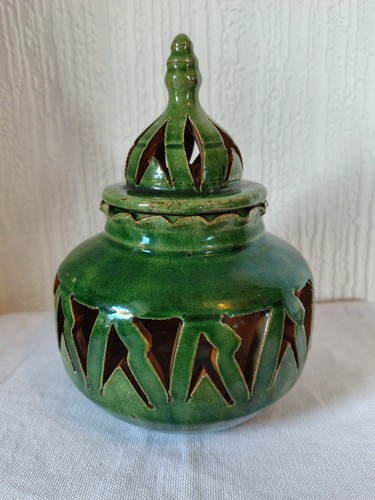 Urna luminosa ceramica verde
