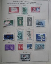 USA 1963 one page lot of used stamps with  airmail stamps