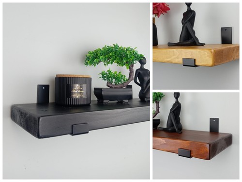 Rustic chunky wooden shelf - wooden,