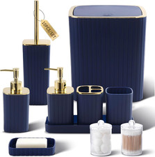 Set accessori bagno blu navy
