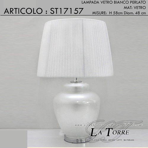 Lampada tavolo vetro bianco - tavolo,
