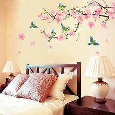 Adesivi murali arte fiori rosa