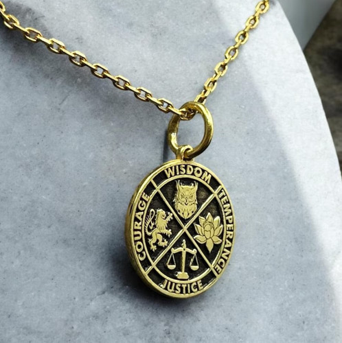 Collana con stemma inciso - , in