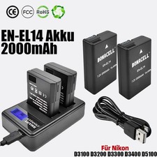2x EN-EL14 EL14a batteria per