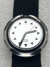 Orologio Swatch POP 1993 - Triangoli Nero Riflettente Anni 90 Y2K - Con Cinturino di Ricambio