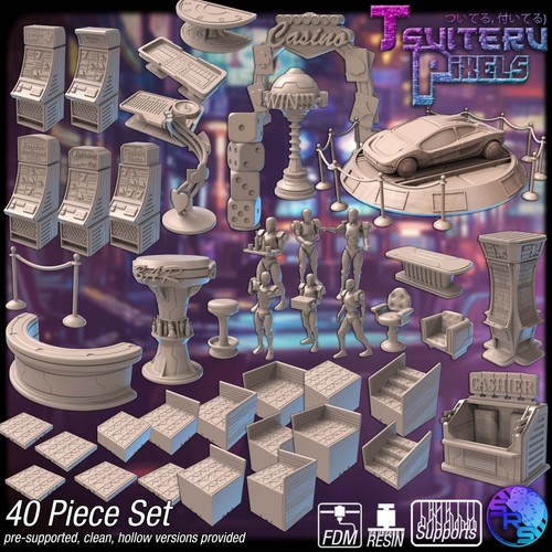 Cyber casino terrain set - casino,