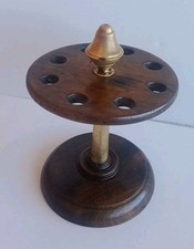 Portapipe Circolare In Legno  E Metallo Vintage 8 Posti  