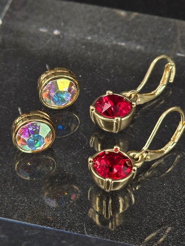 Swarovski goldtone earing set - swarovski,