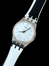Orologio Swatch LK370 Punto Intorno al ⏰ Bianco e Nero