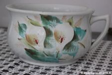 PITALE ANTICO IN CERAMICA DECORO FIORI  VASO DA NOTTE   