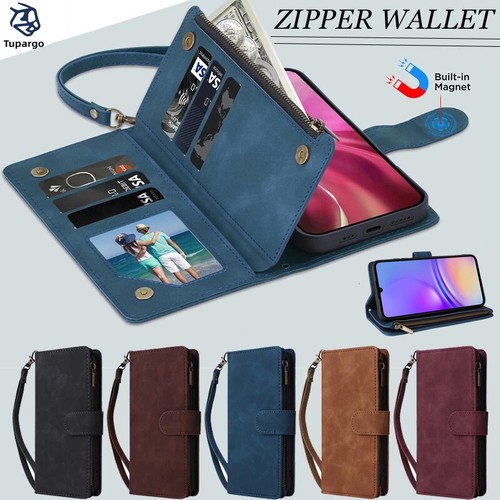 Custodia portafoglio zip pelle