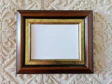 Cornice classica in legno con vetro per quadro oro e marrone interno 14,5 x 10,5