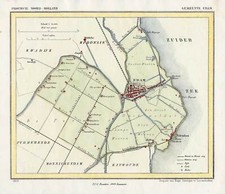 Mappa antica-PAESI BASSI-PIANTA DELLA CITTÀ-EDAM-OLANDA SETTENTRIONALE-Kuyper-Kuijper-1865