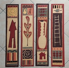 4 stampe etniche THE SLOAN MCGILL COLLECTION , GLOBAL VILLAGE  misure 70x14,5