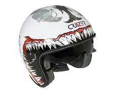 CRUIZER Casco JET Moto Scooter Omologato Visiera a Scomparsa Squalo