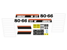 KIT ADESIVI TRATTORE FIAT 80-66 DT FRUTTETO COMPLETO DI SIMBOLI E AVVERTENZE