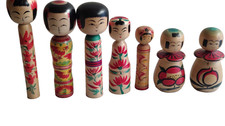 Set di 7 bambole kokeshi amall