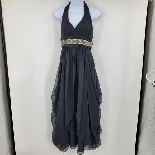Abito aidan mattox nero halter - aidan,