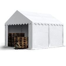 Tendone deposito 3x4 m tenda capanonne PVC 750 N bianco rinforzo perimetrale