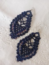 Orecchini Pendenti Blu Scuro