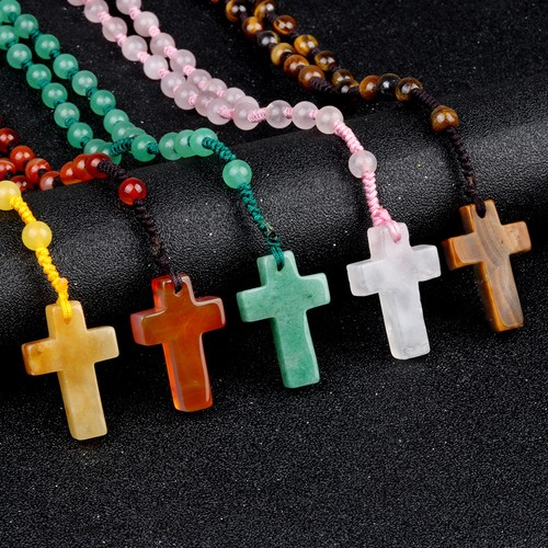 Collana croce pietra preziosa