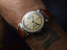 TAVANNES VINTAGE FANCY LUGS STAINLESS STEEL CHRONOGRAPH ORIGINAL DIAL