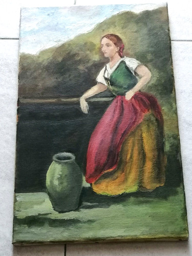 Vecchio dipinto olio - , su