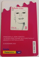 TESSERA FILATELICA  RAFFAELLA CARRA'