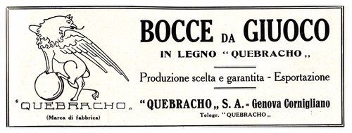 Pubblicita 1929 bocce da - 1929,