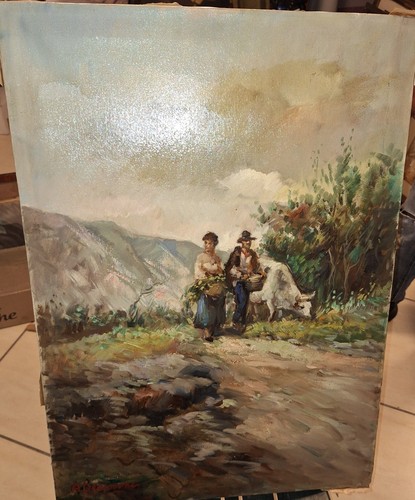 Dipinto olio tela - su,