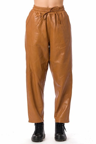 Women black leather - leather, pants