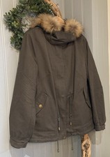 Parka corto stile swing kaki