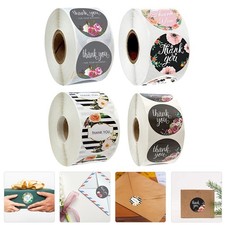 4 Rotoli Adesivi Confezione Regalo Adesivi Autoadesivi Carta Sigillante Adesivi