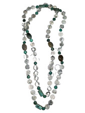 Collana Etnica verde in pietre dure doppio filo