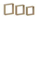 Mensola a muro Tris cubi SPACEO quadrato in legno L 30 x P 10 cm rovere naturale