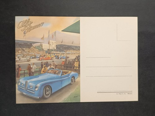 Cartolina alfa romeo con auto - cartolina,