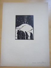 1925 circa-XILOGRAFIA-NERONE SANTAGIULIANA-ORIGINALE-NONNI FRANCESCO